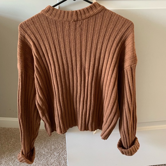 Brown American Eagle Crop Sweater - Picture 2 of 6